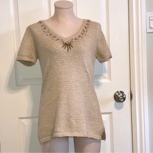 3/$40 Jessica sport shortsleeved top with beaded detail